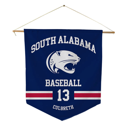 South Alabama - NCAA Baseball : Cade Culbreth - Pennant - 18" x 21"-0