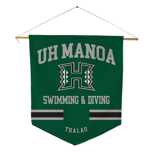 Hawaii - NCAA Men's Swimming & Diving : Tom Thalau - Pennant - 18" x 21"-0