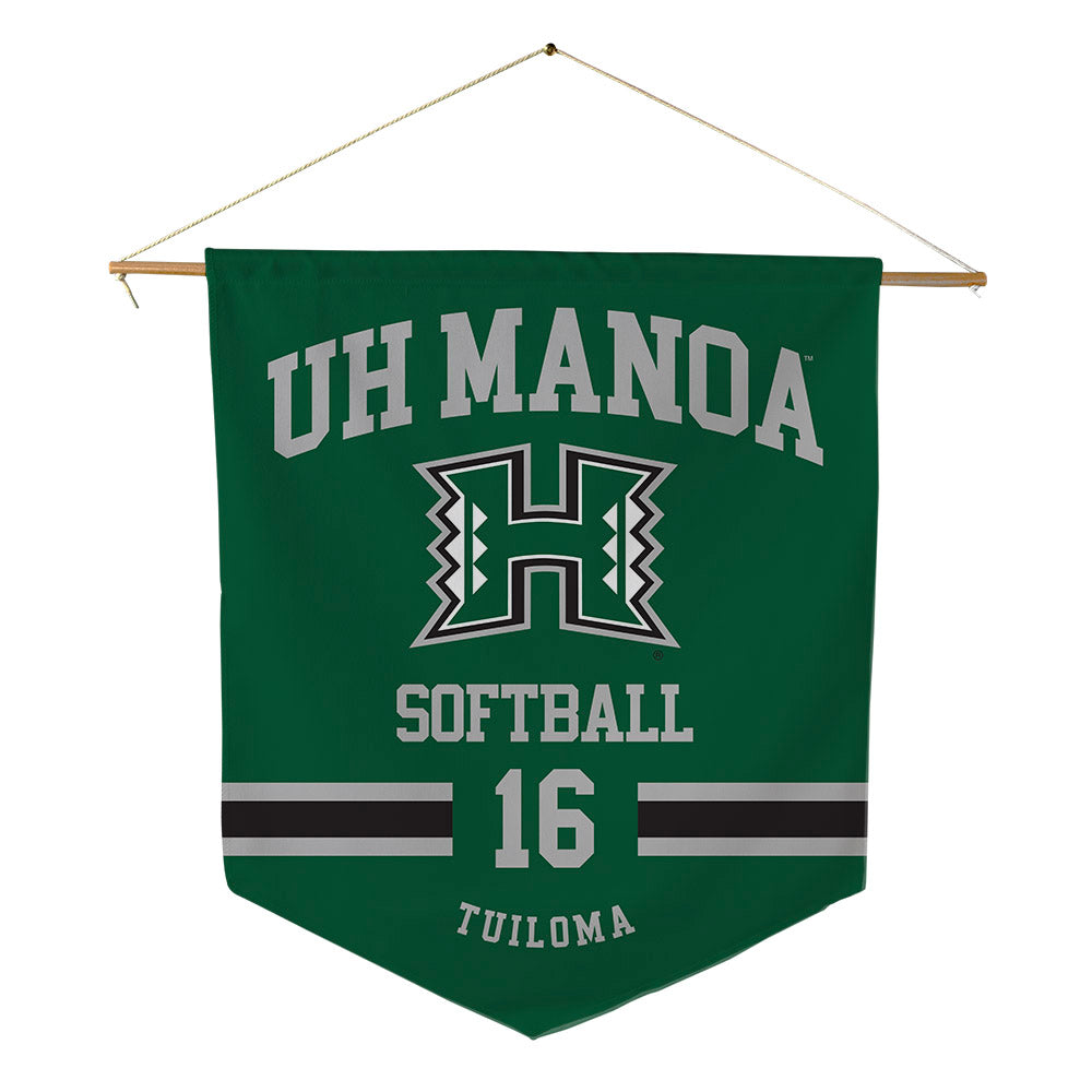 Hawaii - NCAA Softball : Kayara Tuiloma - Pennant - 18" x 21"-0