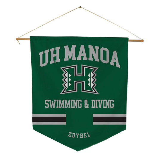 Hawaii - NCAA Men's Swimming & Diving : Adam Zdybel - Pennant - 18" x 21"-0