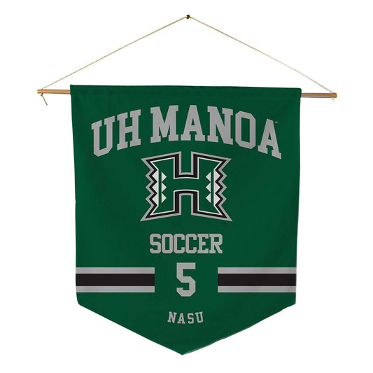 Hawaii - NCAA Women's Soccer : Solala Nasu - Pennant - 18" x 21"-0