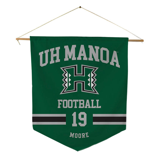 Hawaii - NCAA Football : Breez Moore - Pennant - 18" x 21"-0