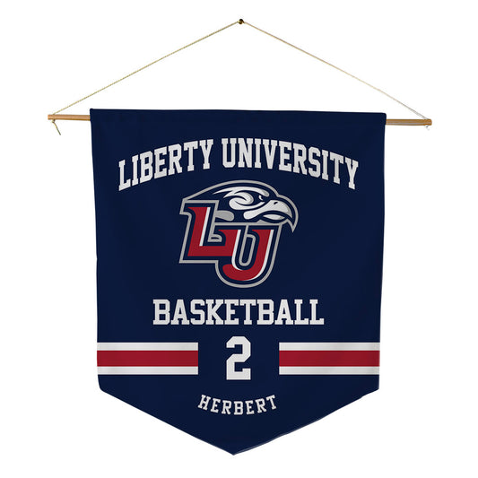 Liberty - NCAA Men's Basketball : Eli Herbert - Pennant - 18" x 21"-0