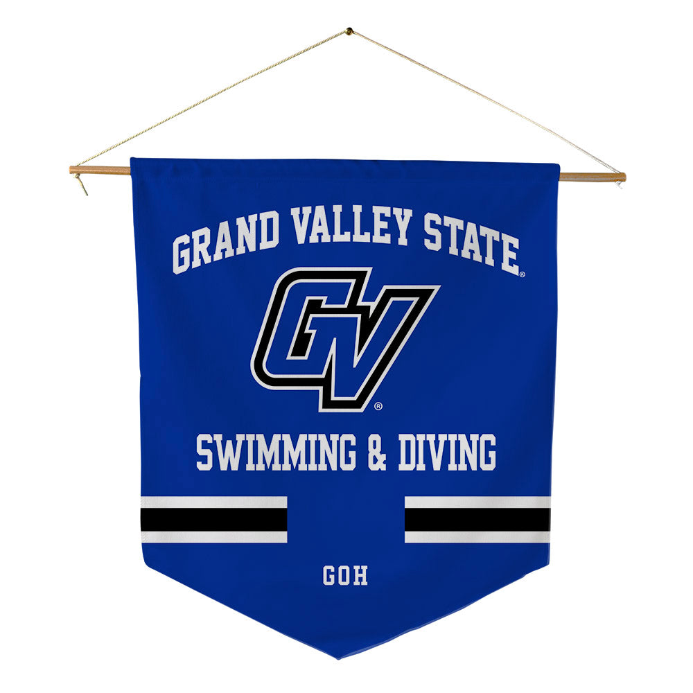 Grand Valley - NCAA Men's Swimming & Diving : Andrew Goh - Pennant - 18" x 21"-0