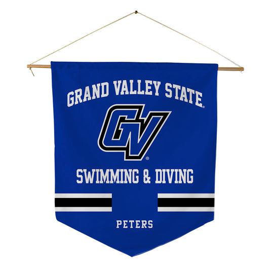 Grand Valley - NCAA Men's Swimming & Diving : Cole Peters - Pennant - 18" x 21"-0