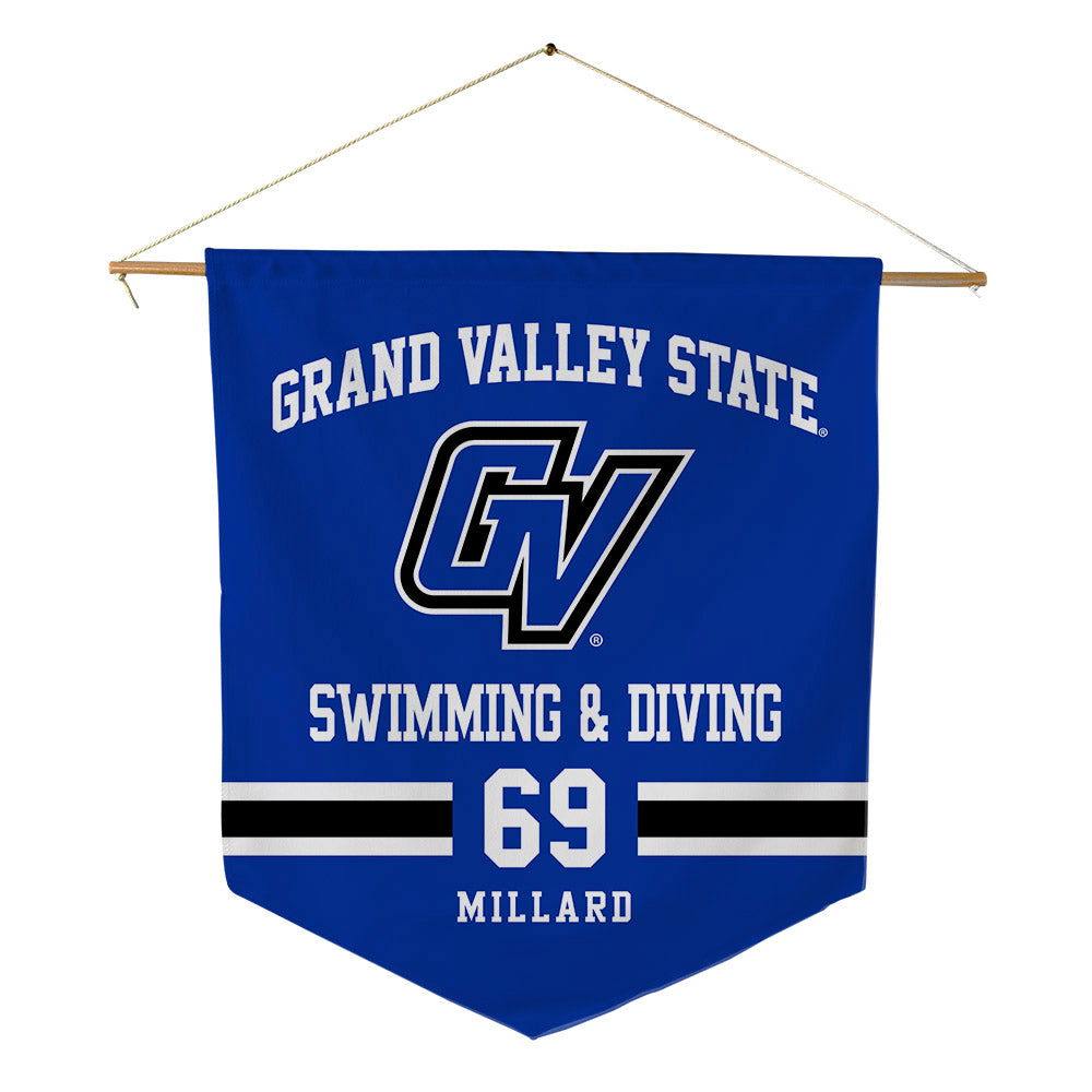Grand Valley - NCAA Men's Swimming & Diving : Austin Millard - Pennant - 18" x 21"-0