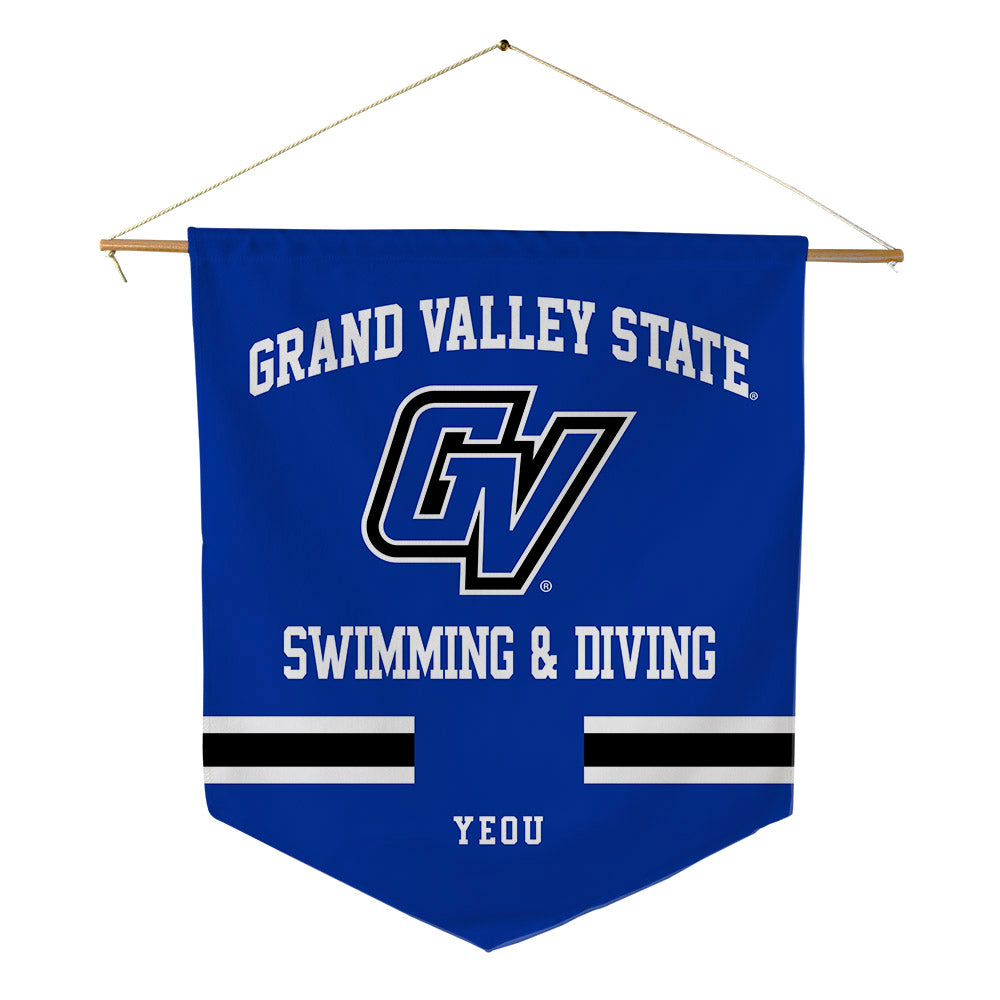 Grand Valley - NCAA Men's Swimming & Diving : Jason Yeou - Pennant - 18" x 21"-0