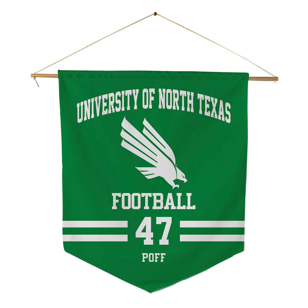 North Texas - NCAA Football : Jacob Poff - Pennant - 18" x 21"-0