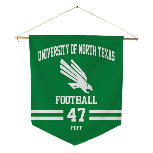 North Texas - NCAA Football : Jacob Poff - Pennant - 18" x 21"-0