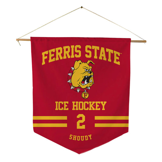 Ferris State - NCAA Men's Ice Hockey : Travis Shoudy - Pennant - 18" x 21"-0