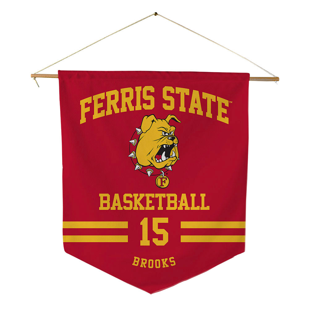 Ferris State - NCAA Men's Basketball : Jorden Brooks - Pennant - 18" x 21"-0