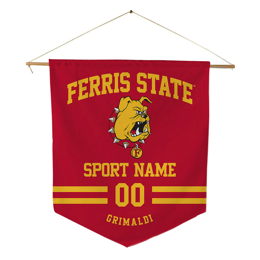 Ferris State - NCAA Men's Ice Hockey : Nick Grimaldi - Pennant - 18" x 21"-0