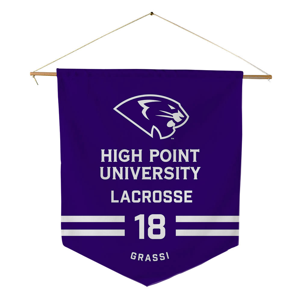 High Point - NCAA Men's Lacrosse : Anthony Grassi - Pennant - 18" x 21"-0