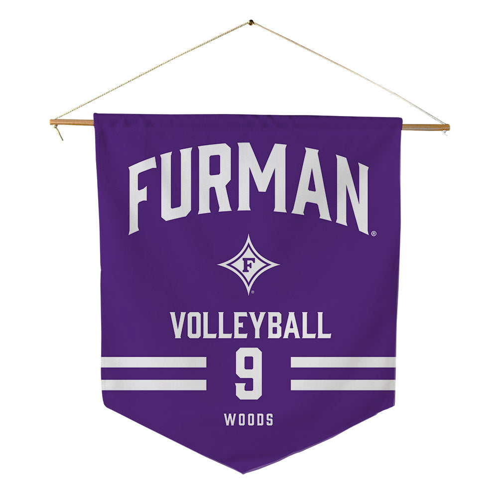 Furman - NCAA Women's Volleyball : Campbell Woods - Pennant - 18" x 21"-0