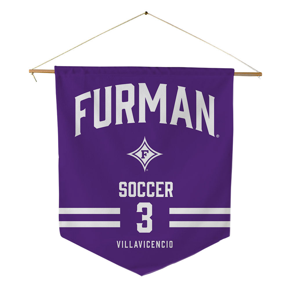 Furman - NCAA Men's Soccer : David Villavicencio - Pennant - 18" x 21"-0