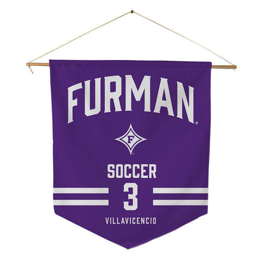 Furman - NCAA Men's Soccer : David Villavicencio - Pennant - 18" x 21"-0