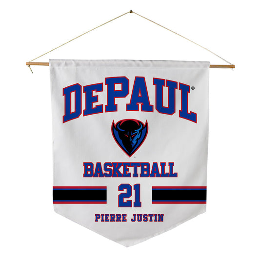 DePaul - NCAA Men's Basketball : Theo Pierre Justin - Pennant - 18" x 21"-0