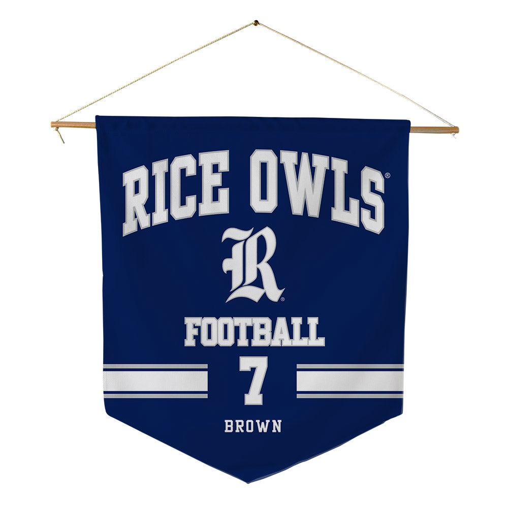 Rice - NCAA Football : Angelo "AJ" Brown - Pennant - 18" x 21"-0
