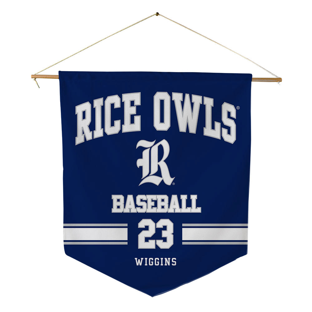 Rice - NCAA Baseball : Tanner Wiggins - Pennant - 18" x 21"-0