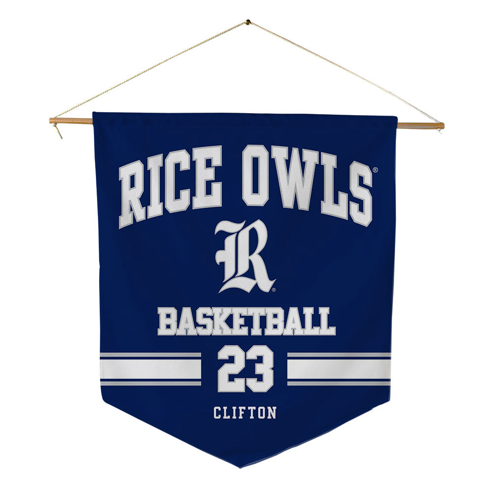 Rice - NCAA Women's Basketball : Kennedy Clifton - Pennant - 18" x 21"-0