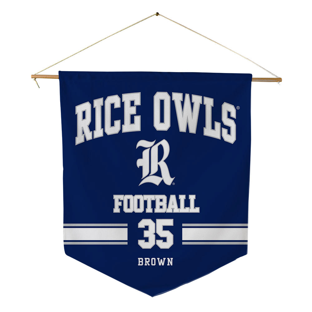 Rice - NCAA Football : Elijah Brown - Pennant - 18" x 21"-0