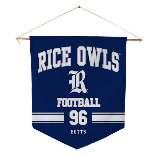 Rice - NCAA Football : Dillan Botts - Pennant - 18" x 21"-0