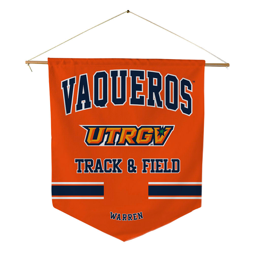 UTRGV - NCAA Men's Track & Field : Antwoine Warren - Pennant - 18" x 21"-0