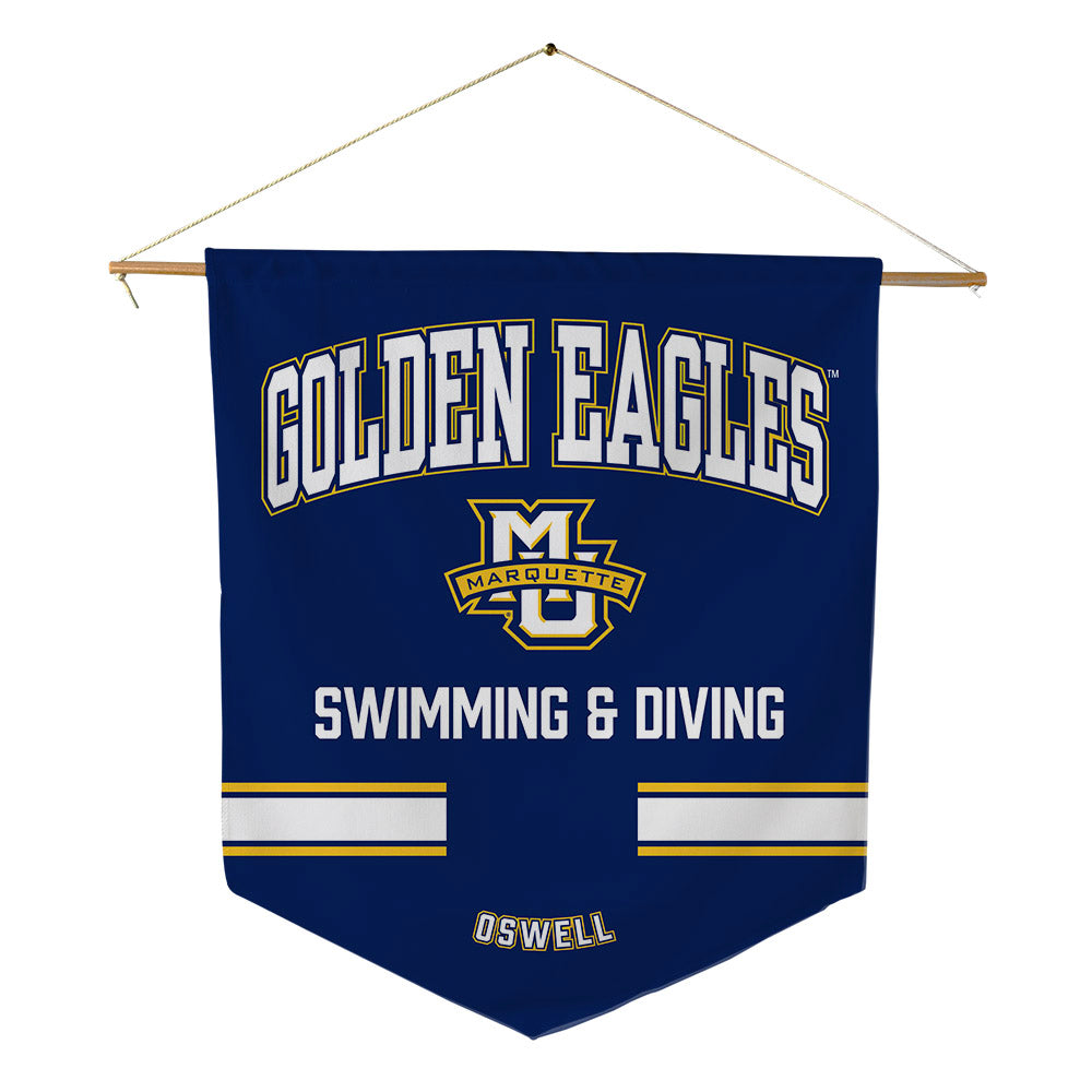 Marquette - NCAA Women's Swimming & Diving : Alison Oswell - Pennant - 18" x 21"-0