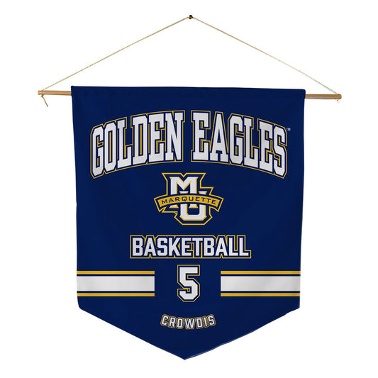 Marquette - NCAA Men's Basketball : Colton Crowdis - Pennant - 18" x 21"-0