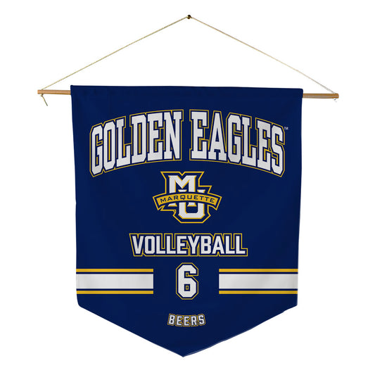 Marquette - NCAA Women's Volleyball : Alicia Beers - Pennant - 18" x 21"-0