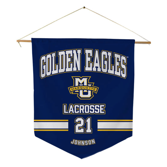 Marquette - NCAA Men's Lacrosse : Bradley Johnson - Pennant - 18" x 21"-0