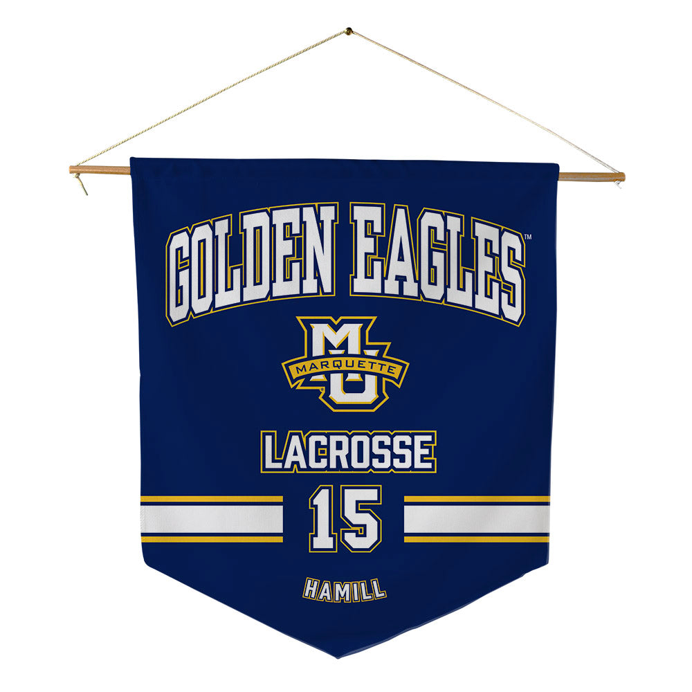 Marquette - NCAA Men's Lacrosse : Matt Hamill - Pennant - 18" x 21"-0