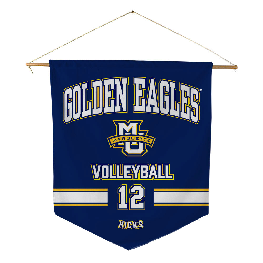 Marquette - NCAA Women's Volleyball : Aubrey Hicks - Pennant - 18" x 21"-0