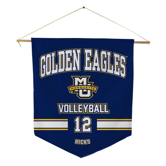 Marquette - NCAA Women's Volleyball : Aubrey Hicks - Pennant - 18" x 21"-0