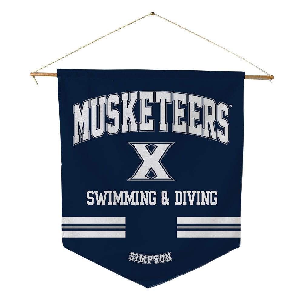 Xavier - NCAA Men's Swimming & Diving : Walker Simpson - Pennant - 18" x 21"-0