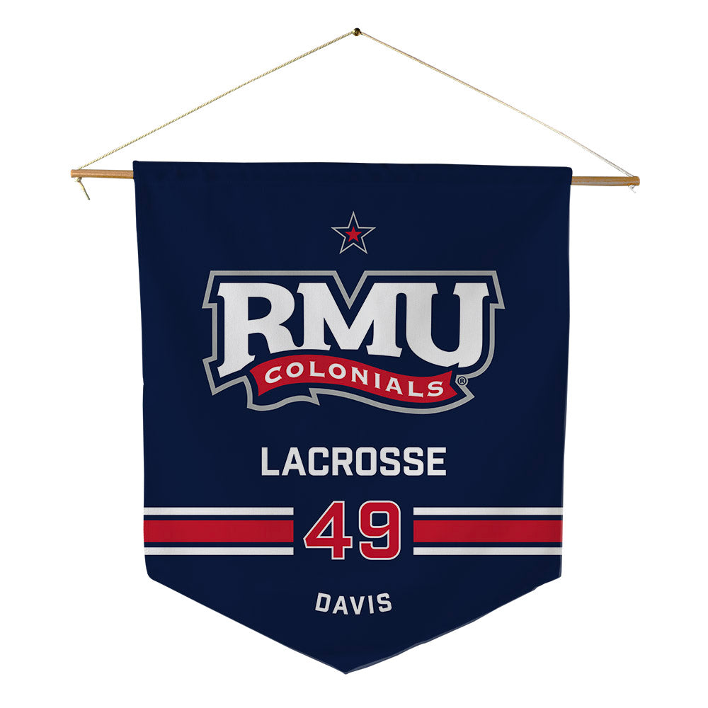 Robert Morris - NCAA Men's Lacrosse : Cristian Davis - Pennant - 18" x 21"-0