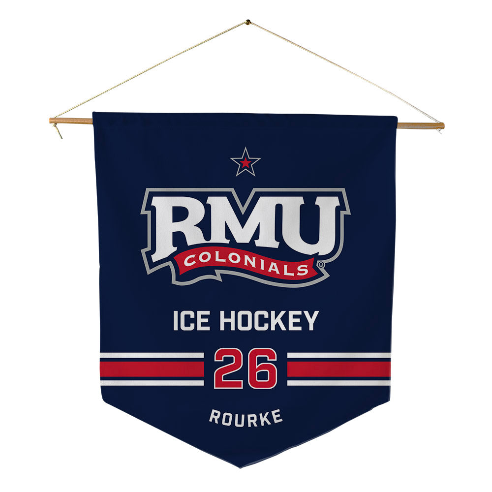 Robert Morris - NCAA Men's Ice Hockey : Braden Rourke - Pennant - 18" x 21"-0