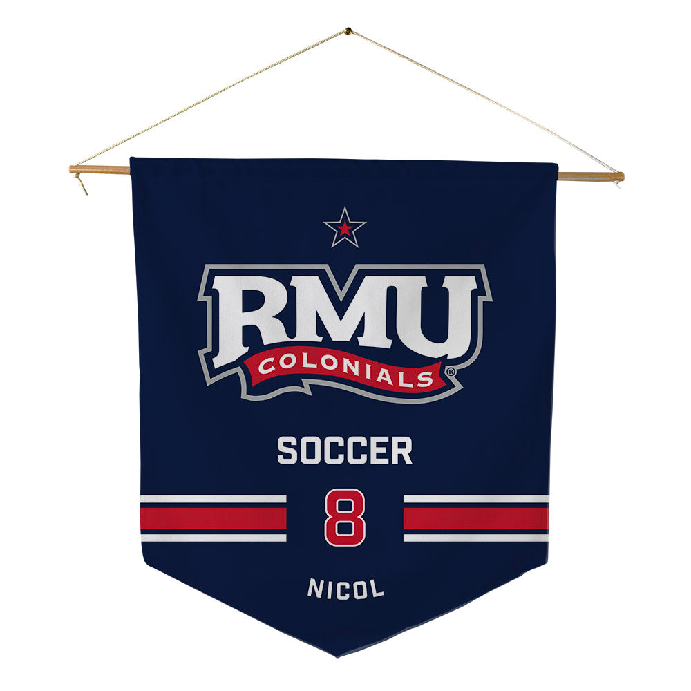 Robert Morris - NCAA Men's Soccer : Emeric Nicol - Pennant - 18" x 21"-0
