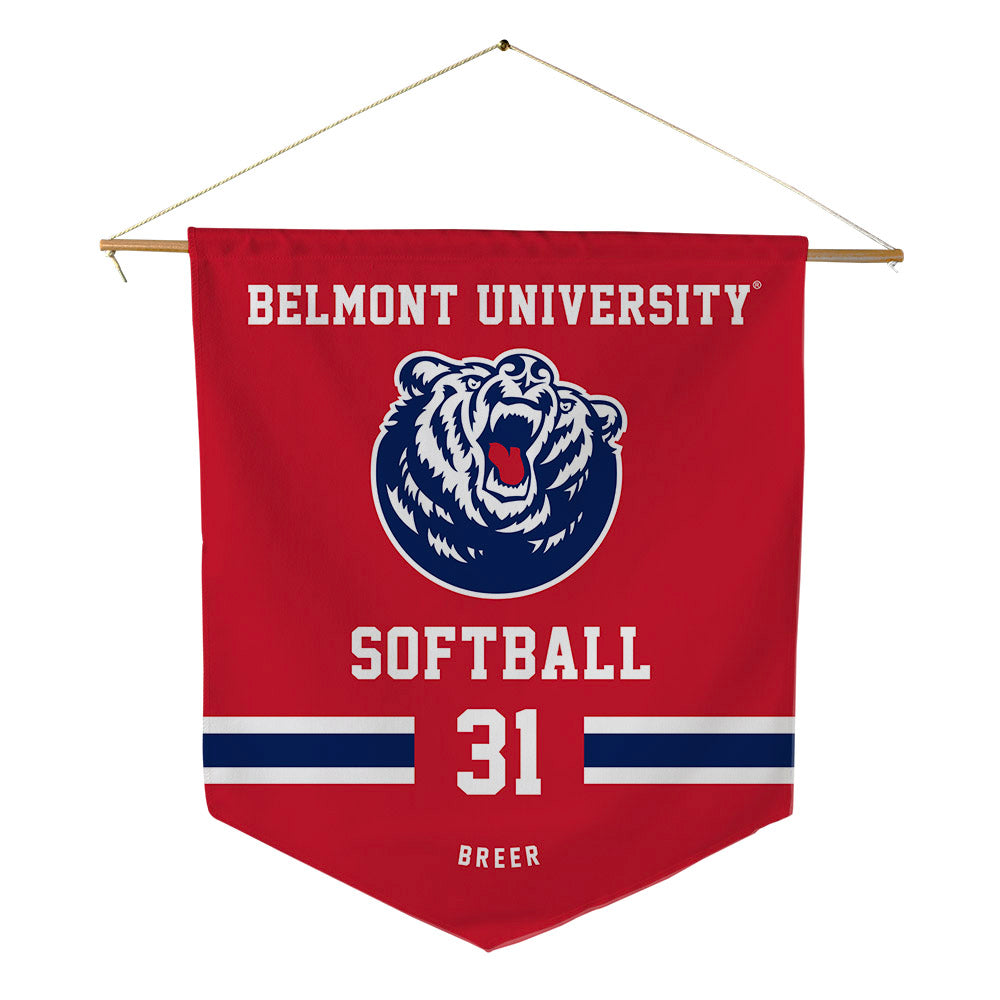 Belmont - NCAA Softball : Ryan Breer - Pennant - 18" x 21"-0