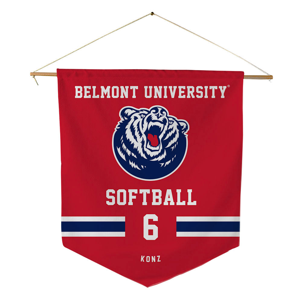 Belmont - NCAA Softball : Emily Konz - Pennant - 18" x 21"-0