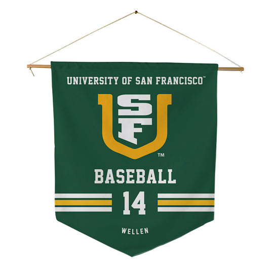 USFCA - NCAA Baseball : Braden Wellen - Pennant - 18" x 21"-0