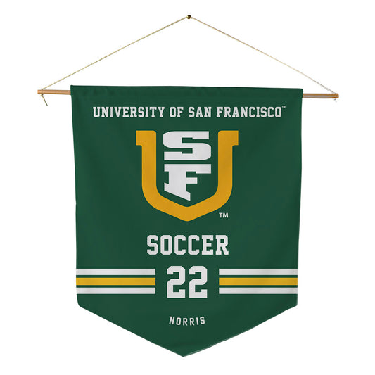 USFCA - NCAA Men's Soccer : Ben Norris - Pennant - 18" x 21"-0