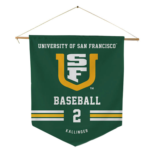 USFCA - NCAA Baseball : Myles Kallinger - Pennant - 18" x 21"-0