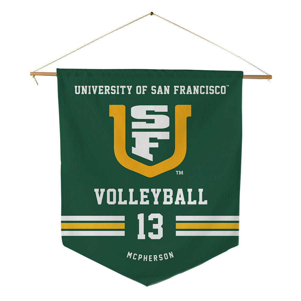 USFCA - NCAA Women's Volleyball : Madison McPherson - Pennant - 18" x 21"-0
