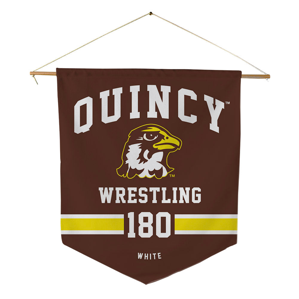 Quincy - NCAA Wrestling : Trinity White - Pennant - 18" x 21"-0
