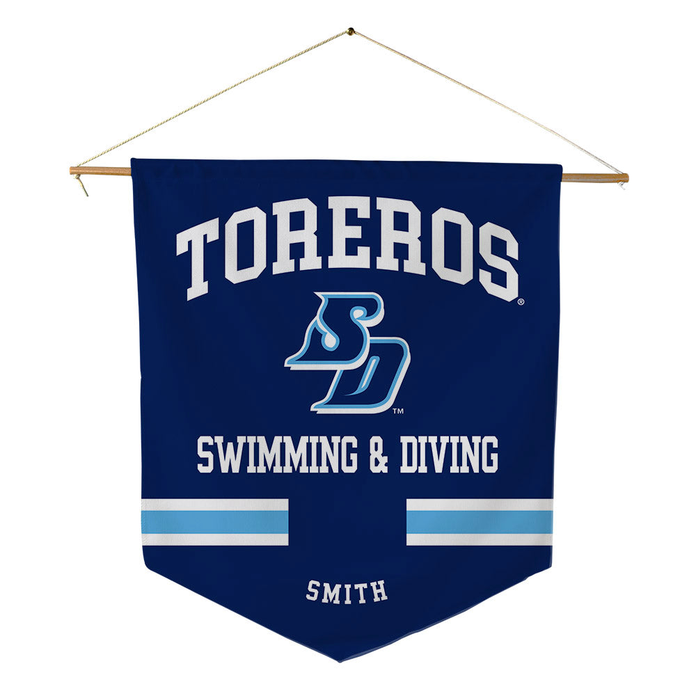 San Diego - NCAA Men's Swimming & Diving : Gwendolyn Smith - Pennant - 18" x 21"-0