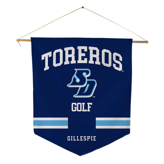 San Diego - NCAA Men's Golf : Charlie Gillespie - Pennant - 18" x 21"-0