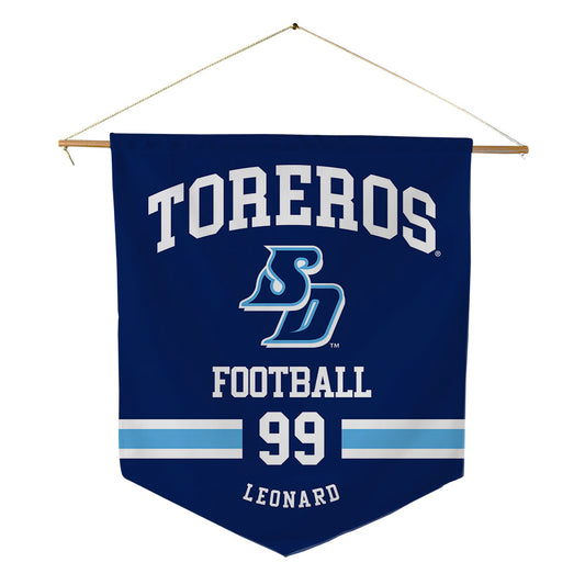 San Diego - NCAA Football : Caden Leonard - Pennant - 18" x 21"-0