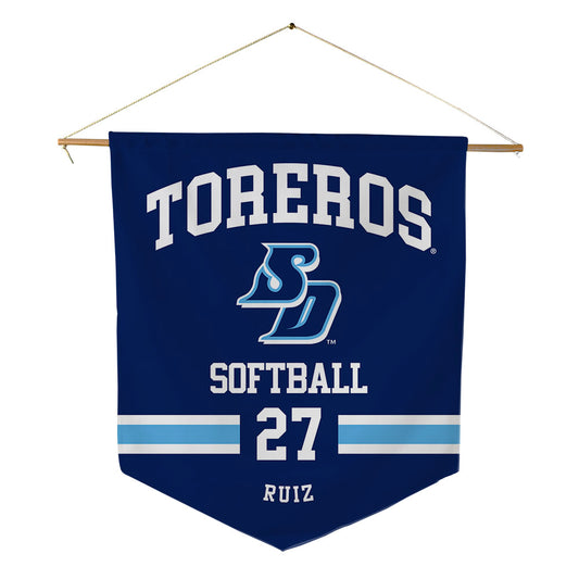 San Diego - NCAA Softball : Carly Ruiz - Pennant - 18" x 21"-0
