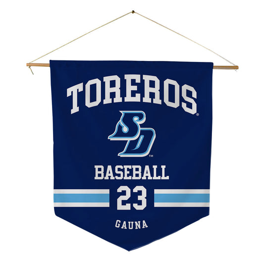 San Diego - NCAA Baseball : Andrew Gauna - Pennant - 18" x 21"-0